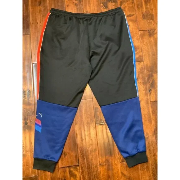 Puma BMW M Motorsport MT7 Black Track Pants Blue & Red Side Stripes, Sz XXL NWT